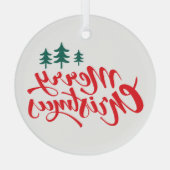 クリスマスデザイン(木あり) ガラスオーナメント (裏面)