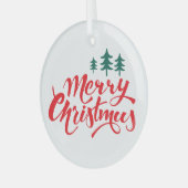 クリスマスデザイン(木あり) ガラスオーナメント (正面左)