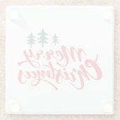 クリスマスデザイン（木あり） ガラスコースター (裏面)