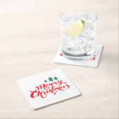 クリスマスデザイン（木あり） スクエアペーパーコースター (インサイチュ)