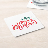 クリスマスデザイン（木あり） スクエアペーパーコースター (アングル)