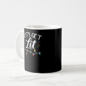 クリスマスデザイン Let's Get Lit コーヒーマグカップ (正面左)