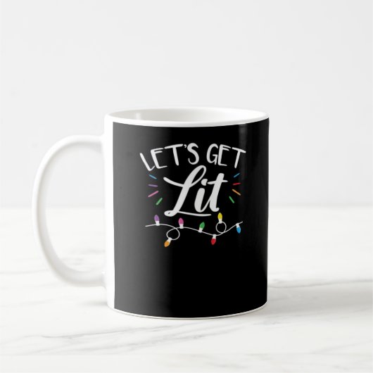 クリスマスデザイン Let's Get Lit コーヒーマグカップ (左)