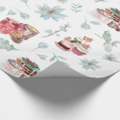 クリスマスデザートとドリンク ラッピングペーパー (角)