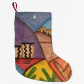 クリスマスデザートサウスウェストサウスカラフル スモールクリスマスストッキング (正面)