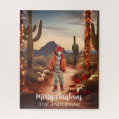 クリスマスデザートサウスウエストホリデーフォトバックグラウンド ジグソーパズル (縦)