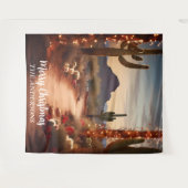 クリスマスデザートサウスウエストホリデーフォトバックグラウンド タペストリー (正面(横))