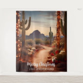 クリスマスデザートサウスウエストホリデーフォトバックグラウンド タペストリー (正面)