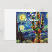 クリスマスデザートサグアーロカボスフラットホリデーカード (正面/裏面)