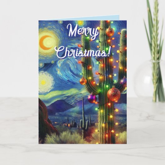 クリスマスデザートサグアーロカボスホリデーカード カード (正面)