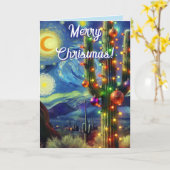 クリスマスデザートサグアーロカボスホリデーカード カード (黄色い花)