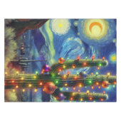 クリスマスデザートサグアーロカボスホリデーカード テーブルクロス (正面(横))