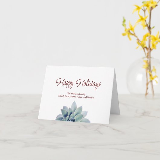 クリスマスデザートボタニカル多肉性フェスティバル カード (黄色い花)