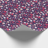 クリスマスデザート、ヴィンテージ星模様。 ラッピングペーパー (角)