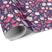 クリスマスデザート、ヴィンテージ星模様。 ラッピングペーパー (ロールコーナー)