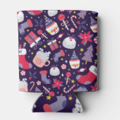 クリスマスデザート、ヴィンテージ星模様。 缶クーラー (裏面)