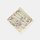 クリスマスデッキザホールズシートミュージックペーパーナプキン スタンダードカクテルナプキン (角)