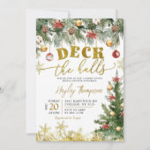 クリスマスデッキザ・ホールズブライダルシャワーへの招待 招待状 (正面)