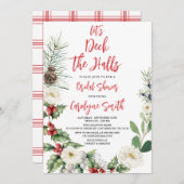 クリスマスデッキザ・ホールズブライダルシャワーへの招待 招待状 (正面/裏面)