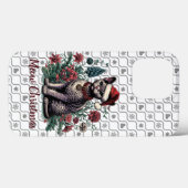 クリスマスデボンレックス猫：サンタハットと花 Case-Mate iPhoneケース (裏面 (横))