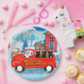 クリスマスデリバリートラックでのアフェンピンスシャーズドッグ ペーパープレート (パーティー)