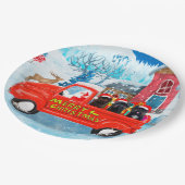 クリスマスデリバリートラックでのアフェンピンスシャーズドッグ ペーパープレート (アングル)