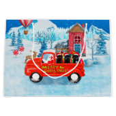 クリスマスデリバリートラックでのアフェンピンスシャーズドッグ ラージペーパーバッグ (正面)