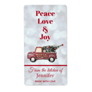クリスマスデリバリートラックのキッチンから ラベル