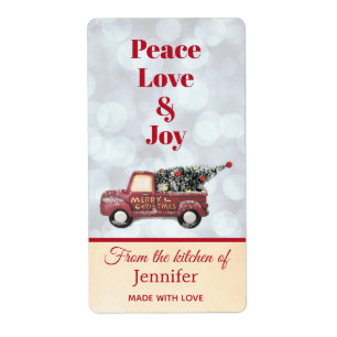 クリスマスデリバリートラックのキッチンから ラベル