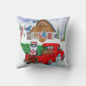 クリスマスデリバリートラックのシベリアのハスキー犬 クッション (裏面)