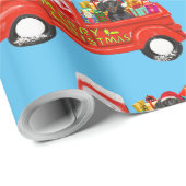 クリスマスデリバリートラックのダシュント犬 ラッピングペーパー (ロールコーナー)