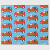 クリスマスデリバリートラックのダシュント犬 ラッピングペーパー (フラット)