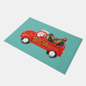 クリスマスデリバリートラックのダックスシュント犬 ドアマット (アングル)