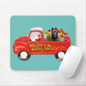 クリスマスデリバリートラックのドイツの羊飼い犬 マウスパッド (マウス)