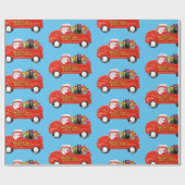 クリスマスデリバリートラックのドイツの羊飼い犬 ラッピングペーパー (フラット)