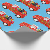 クリスマスデリバリートラックのドイツの羊飼い犬 ラッピングペーパー (角)