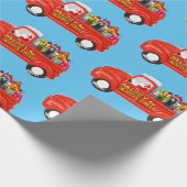 クリスマスデリバリートラックのドバーマンドッグ ラッピングペーパー (角)