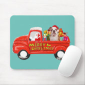 クリスマスデリバリートラックのブルドッグ マウスパッド (マウス)