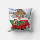 クリスマスデリバリートラックのヨークシャーテリア犬 クッション (裏面)