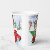 クリスマスデリバリートラックのヨークシャーテリア犬 紙コップ (右)