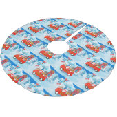 クリスマスデリバリートラック雪でビーグル犬 ブラッシュドポリエステルツリースカート (アングル)