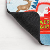 クリスマスデリバリートラック雪でビーグル犬 マウスパッド (コーナー)