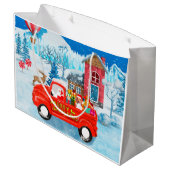 クリスマスデリバリートラック雪でビーグル犬 ラージペーパーバッグ (裏面アングル)