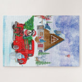 クリスマスデリバリートラック雪のシュナウザードッグ ジグソーパズル (横)