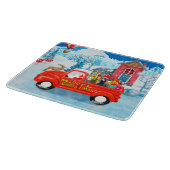 クリスマスデリバリートラック雪のドバーマンドッグ カッティングボード (角)