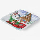 クリスマスデリバリートラック雪のバセットハウンドッグ ペーパープレート (傾斜あり)