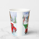 クリスマスデリバリートラック雪のバセットハウンドッグ 紙コップ (右)