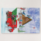 クリスマスデリバリートラック雪の偉大なダン犬 ジグソーパズル (横)