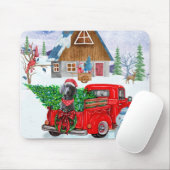 クリスマスデリバリートラック雪のWeimaraner犬 マウスパッド (マウス)