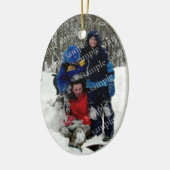 クリスマスデーの写真記念品 セラミックオーナメント (左)